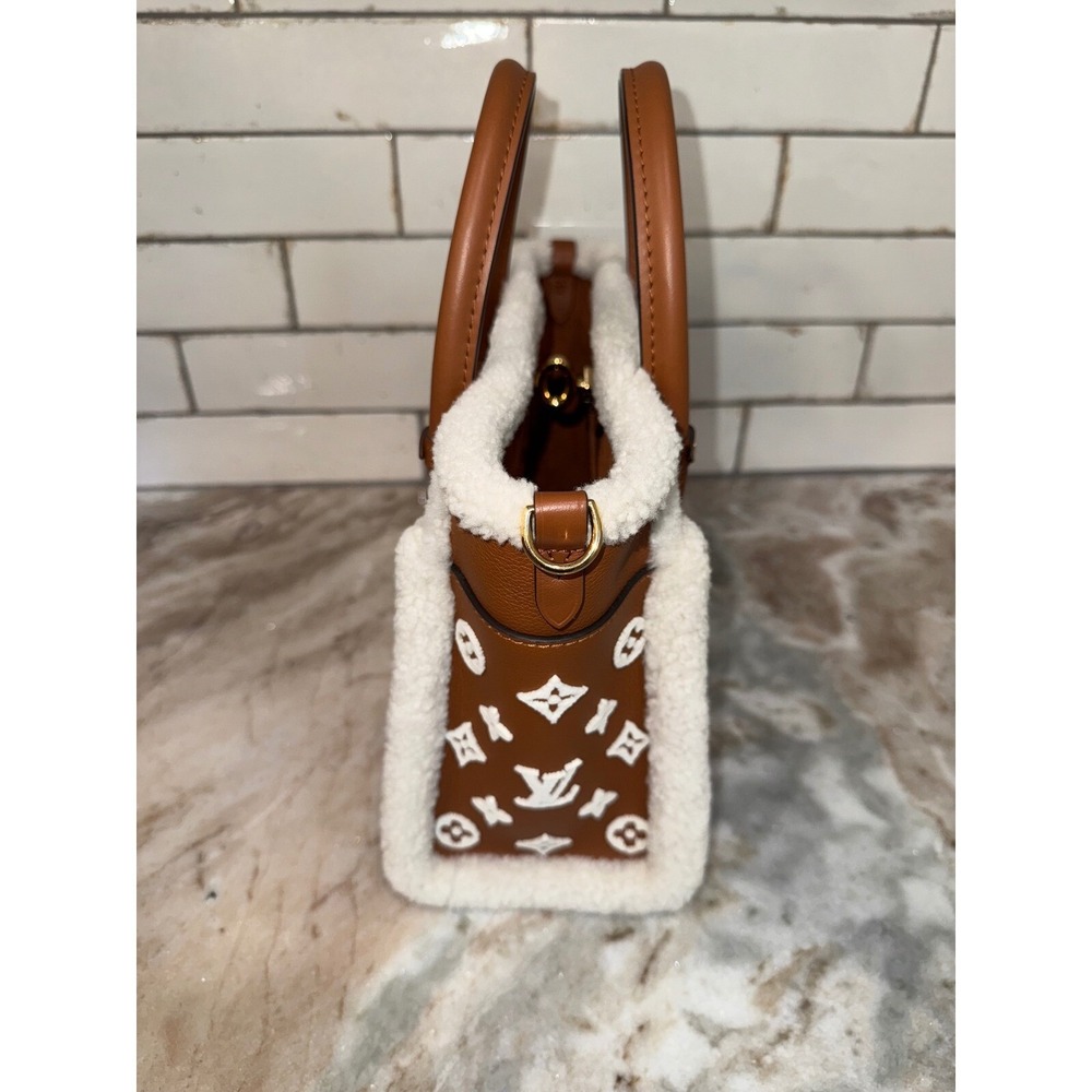 Louis Vuitton On My Side PM Caramel Leather Shearling Monogram Handbag M58918 - Picture 4 of 12